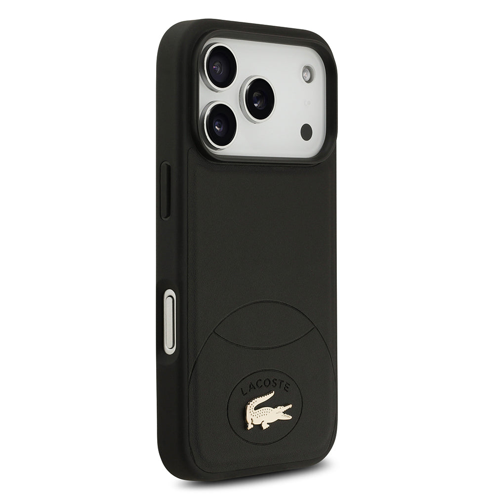 iPhone 17 Pro Kılıf Lacoste Orijinal Lisanslı M-safe Şarj Özellikli PU Deri Tasarımlı Metal Logolu Kılıf
