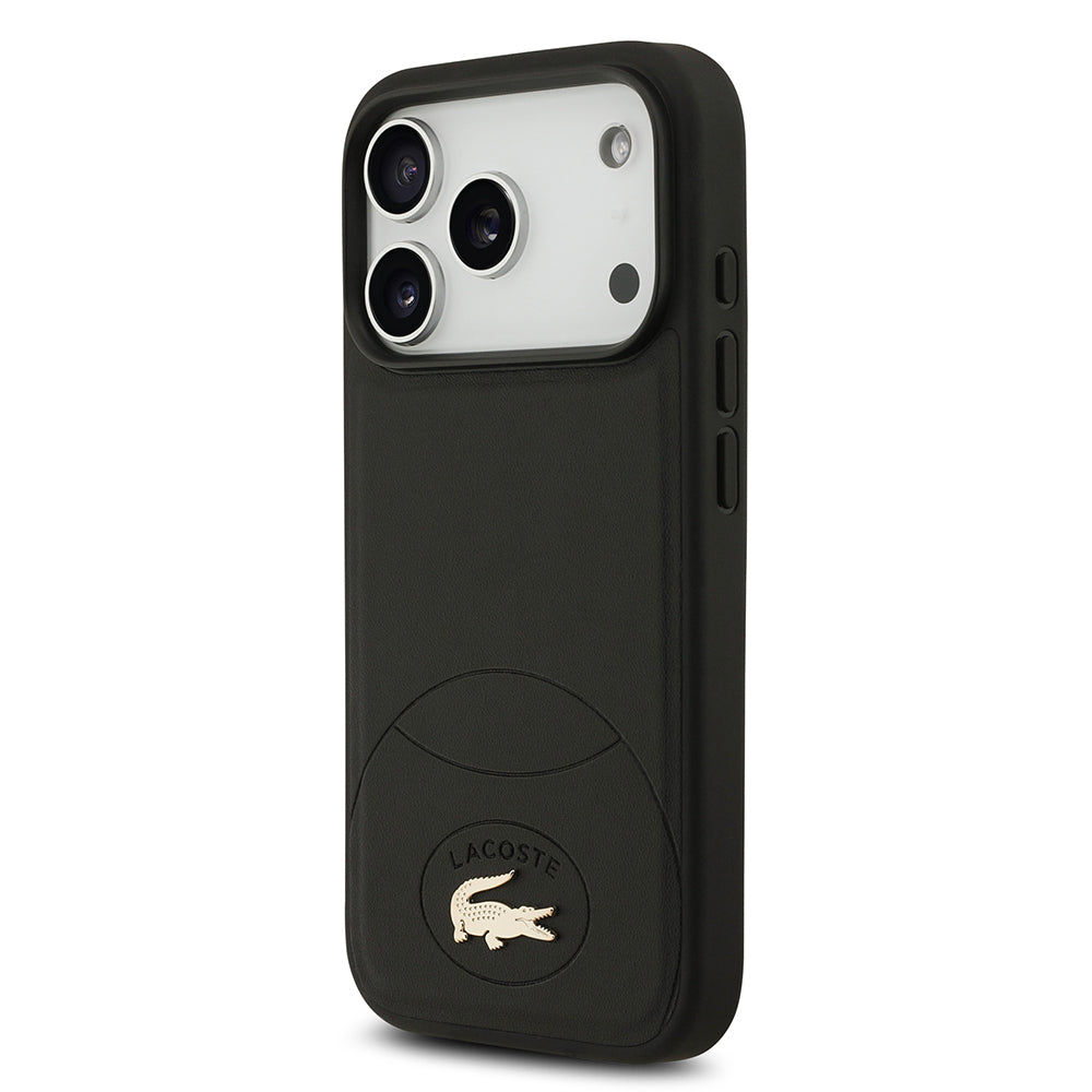 iPhone 17 Pro Kılıf Lacoste Orijinal Lisanslı M-safe Şarj Özellikli PU Deri Tasarımlı Metal Logolu Kılıf