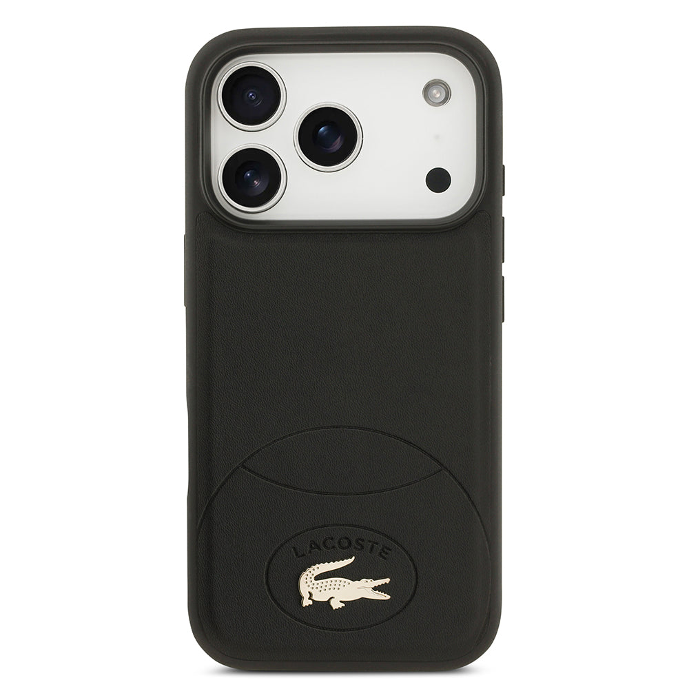 iPhone 17 Pro Kılıf Lacoste Orijinal Lisanslı M-safe Şarj Özellikli PU Deri Tasarımlı Metal Logolu Kılıf