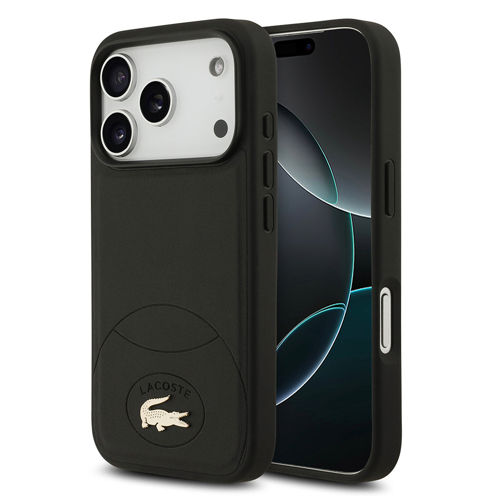 iPhone 17 Pro Kılıf Lacoste Orijinal Lisanslı M-safe Şarj Özellikli PU Deri Tasarımlı Metal Logolu Kılıf