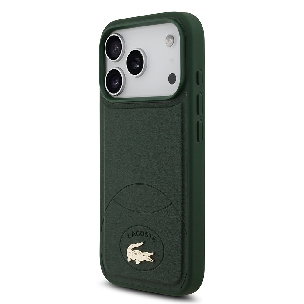 iPhone 17 Pro Kılıf Lacoste Orijinal Lisanslı M-safe Şarj Özellikli PU Deri Tasarımlı Metal Logolu Kılıf