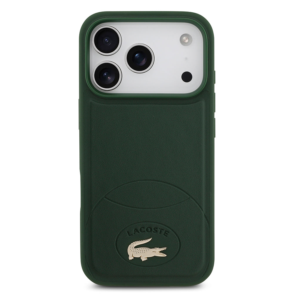 iPhone 17 Pro Kılıf Lacoste Orijinal Lisanslı M-safe Şarj Özellikli PU Deri Tasarımlı Metal Logolu Kılıf