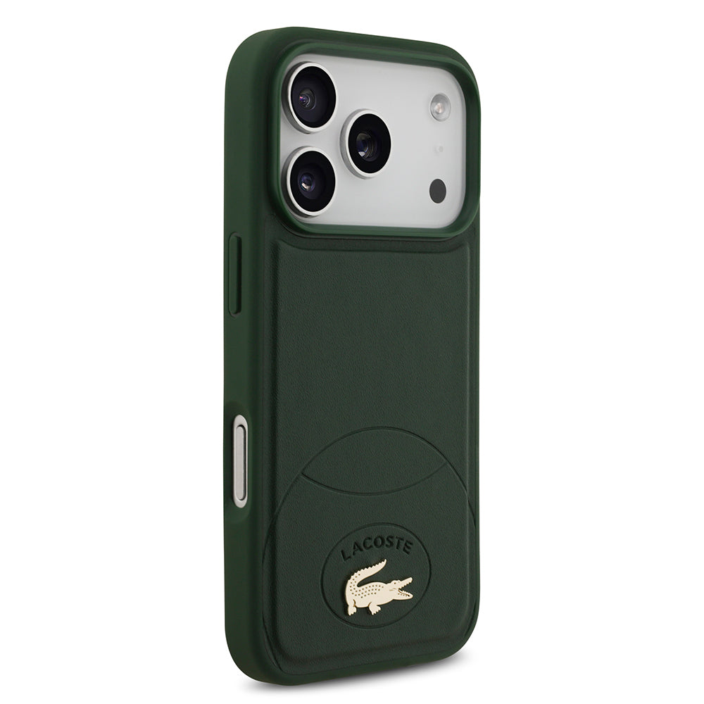 iPhone 17 Pro Kılıf Lacoste Orijinal Lisanslı M-safe Şarj Özellikli PU Deri Tasarımlı Metal Logolu Kılıf