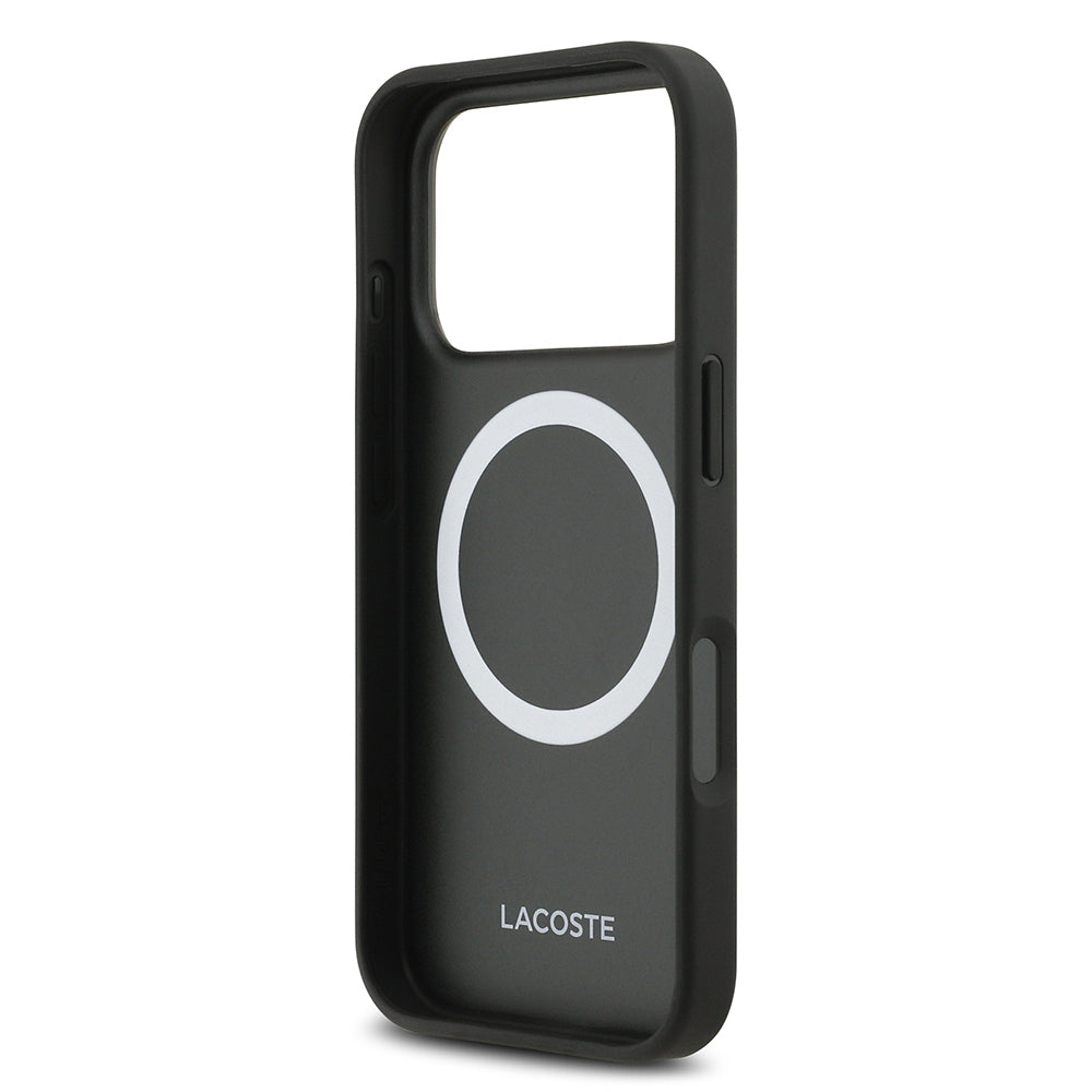 iPhone 17 Pro Kılıf Lacoste Orijinal Lisanslı M-safe Şarj Özellikli PU Pike Desenli Metal Logolu Kılıf