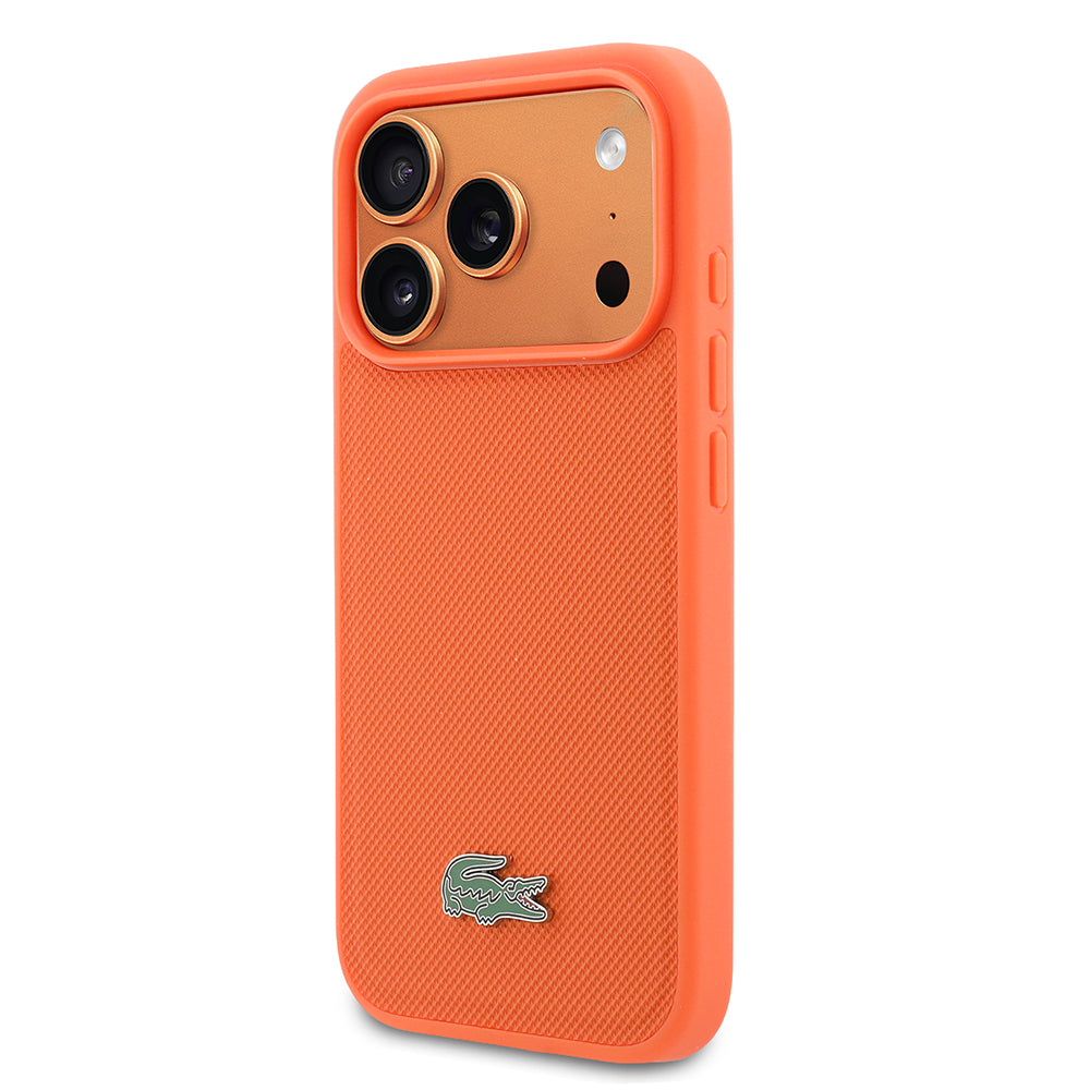 iPhone 17 Pro Kılıf Lacoste Orijinal Lisanslı M-safe Şarj Özellikli PU Pike Desenli Metal Logolu Kılıf