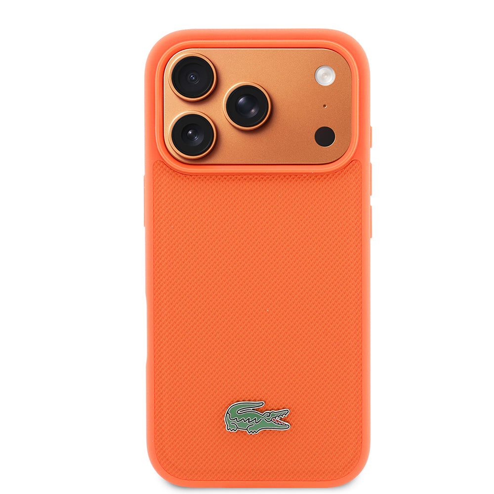 iPhone 17 Pro Kılıf Lacoste Orijinal Lisanslı M-safe Şarj Özellikli PU Pike Desenli Metal Logolu Kılıf