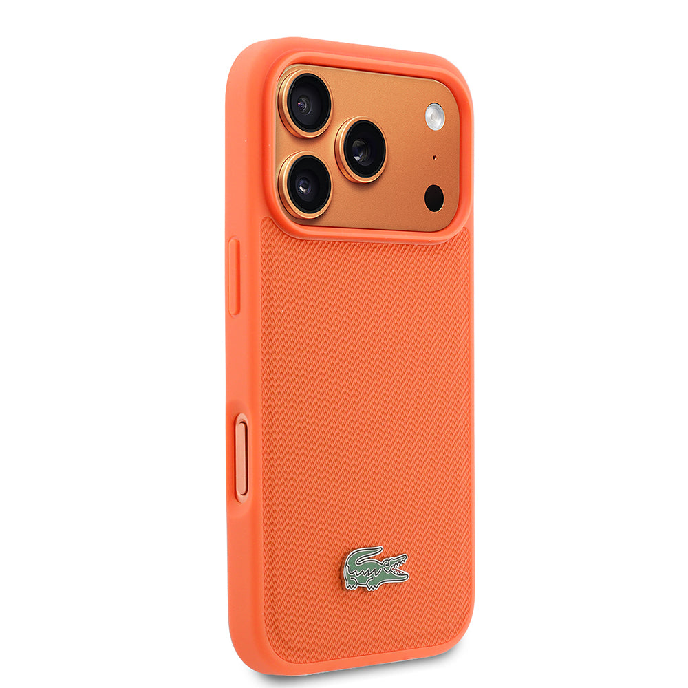 iPhone 17 Pro Kılıf Lacoste Orijinal Lisanslı M-safe Şarj Özellikli PU Pike Desenli Metal Logolu Kılıf