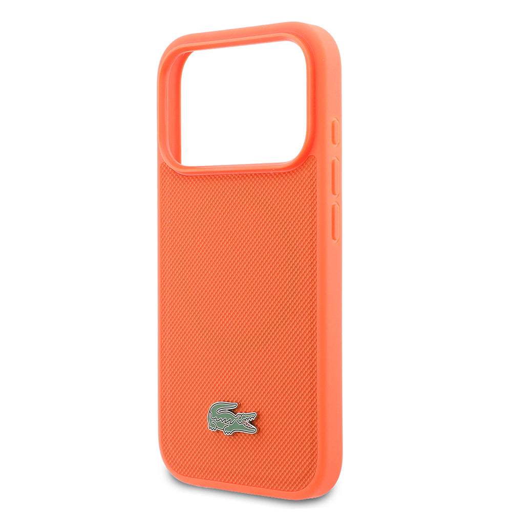 iPhone 17 Pro Kılıf Lacoste Orijinal Lisanslı M-safe Şarj Özellikli PU Pike Desenli Metal Logolu Kılıf