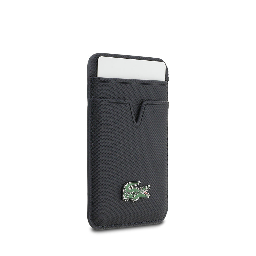 iPhone 17 Pro Kılıf Lacoste Orijinal Lisanslı M-safe Şarj Özellikli PU Pike Desenli Metal Logolu Kartlıklı Kılıf