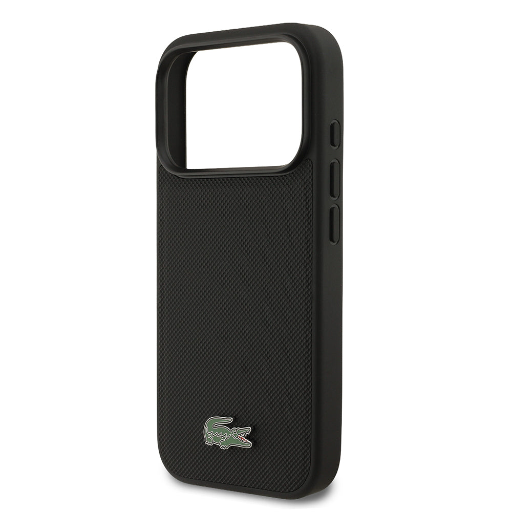 iPhone 17 Pro Kılıf Lacoste Orijinal Lisanslı M-safe Şarj Özellikli PU Pike Desenli Metal Logolu Kartlıklı Kılıf