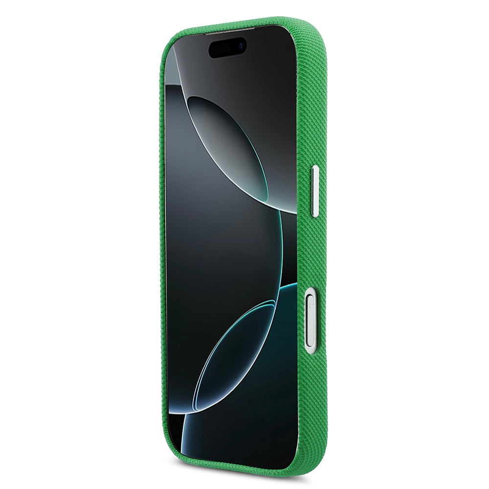 iPhone 17 Pro Kılıf Lacoste Orijinal Lisanslı M-Safe Şarj Özellikli PVC Pike Desenli Arka Yüzey İkonik Timsah Dokuma Logolu Kılıf