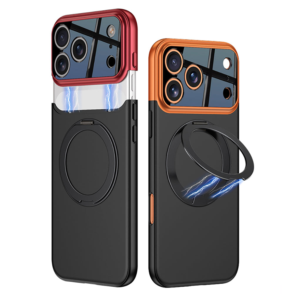 iPhone 17 Pro Kılıf M-safe Şarj Özellikli 360 Derece Standlı Çift Parçalı Zore Torino Kılıf