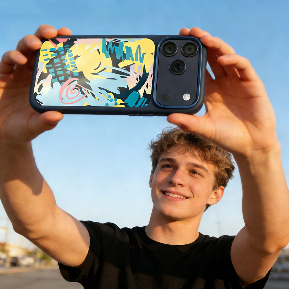 iPhone 17 Pro Kılıf M-safe Şarj Özellikli 3D Baskılı Tasarım Mutural Graffiti Serisi Kılıf