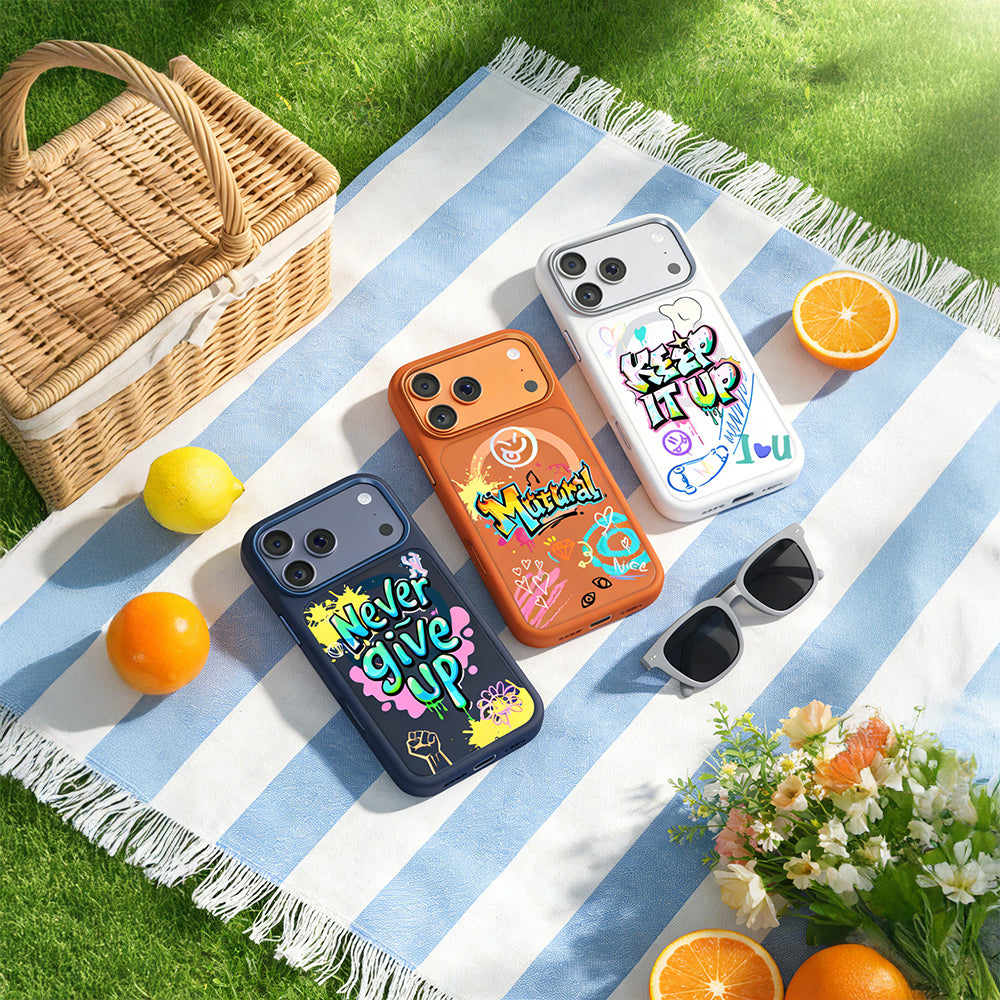 iPhone 17 Pro Kılıf M-safe Şarj Özellikli 3D Baskılı Tasarım Mutural Graffiti Serisi Kılıf