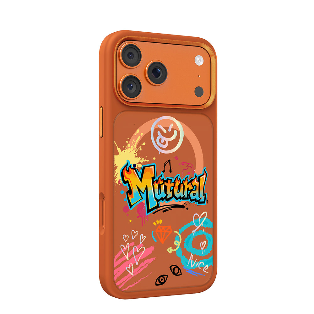 iPhone 17 Pro Kılıf M-safe Şarj Özellikli 3D Baskılı Tasarım Mutural Graffiti Serisi Kılıf