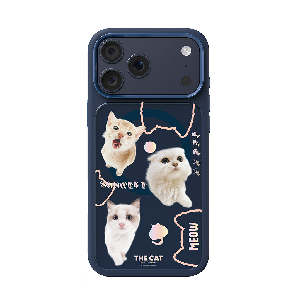 iPhone 17 Pro Kılıf M-safe Şarj Özellikli 3D Baskılı Tasarım Mutural The Cat Serisi Kılıf