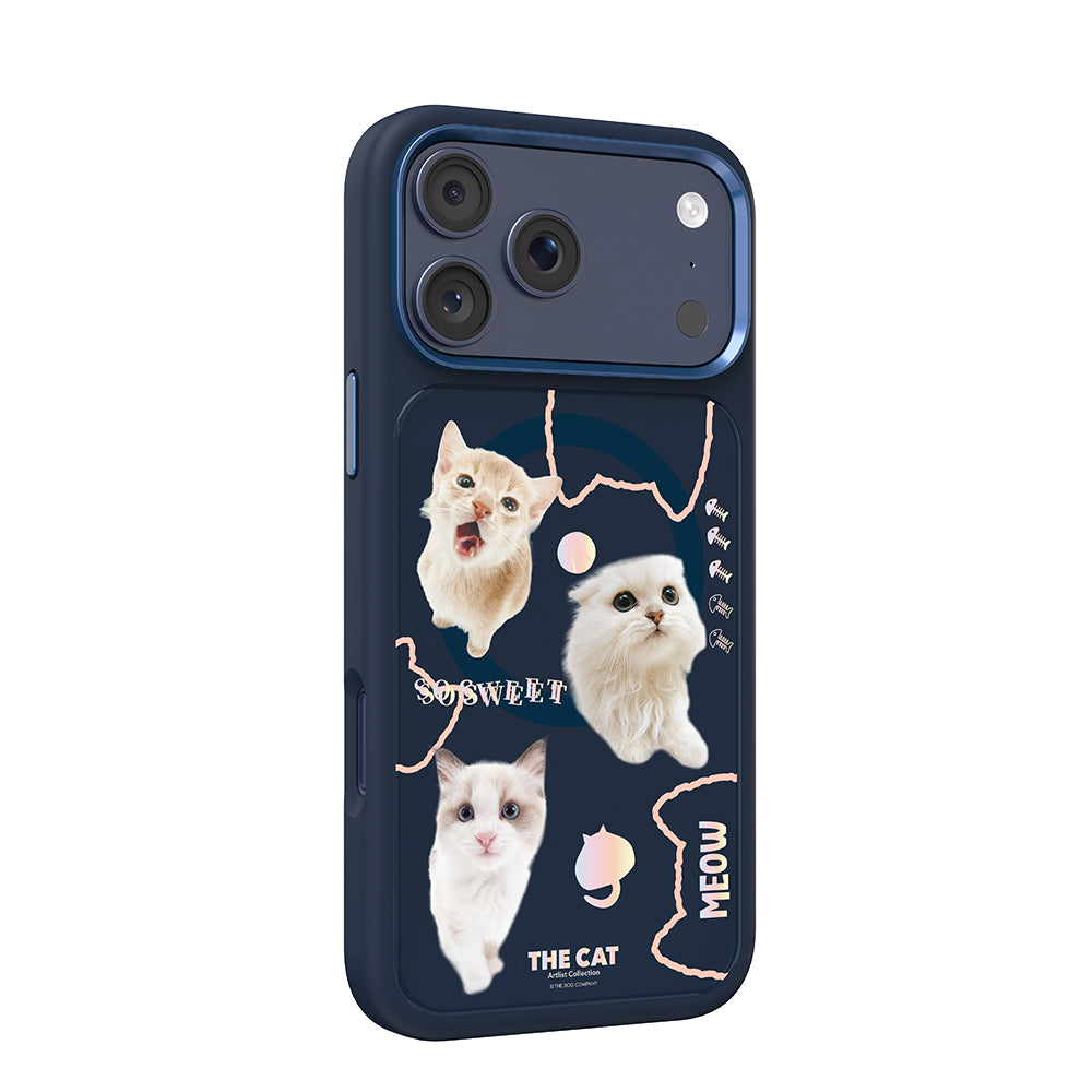 iPhone 17 Pro Kılıf M-safe Şarj Özellikli 3D Baskılı Tasarım Mutural The Cat Serisi Kılıf