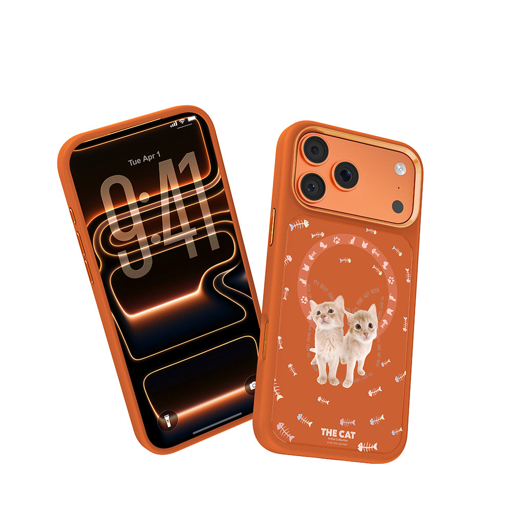 iPhone 17 Pro Kılıf M-safe Şarj Özellikli 3D Baskılı Tasarım Mutural The Cat Serisi Kılıf