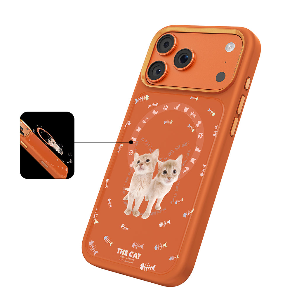 iPhone 17 Pro Kılıf M-safe Şarj Özellikli 3D Baskılı Tasarım Mutural The Cat Serisi Kılıf