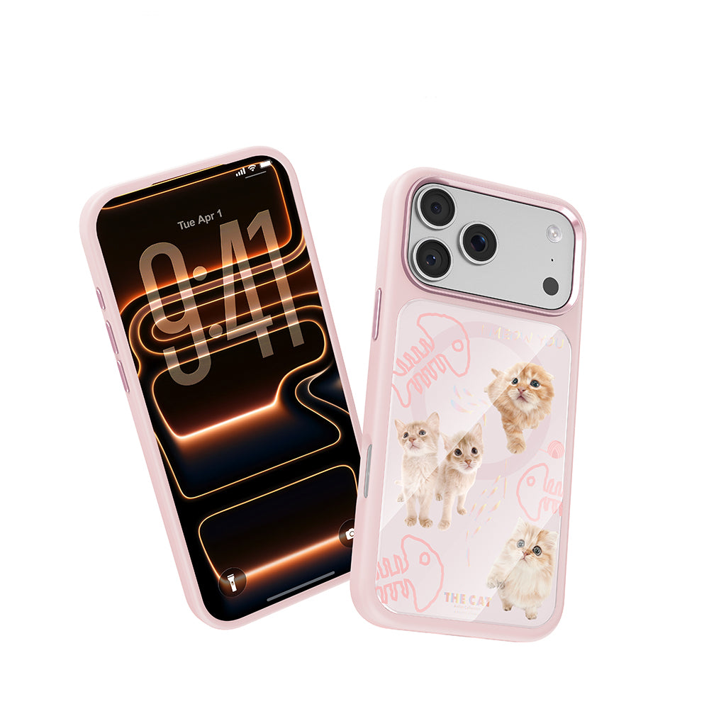 iPhone 17 Pro Kılıf M-safe Şarj Özellikli 3D Baskılı Tasarım Mutural The Cat Serisi Kılıf