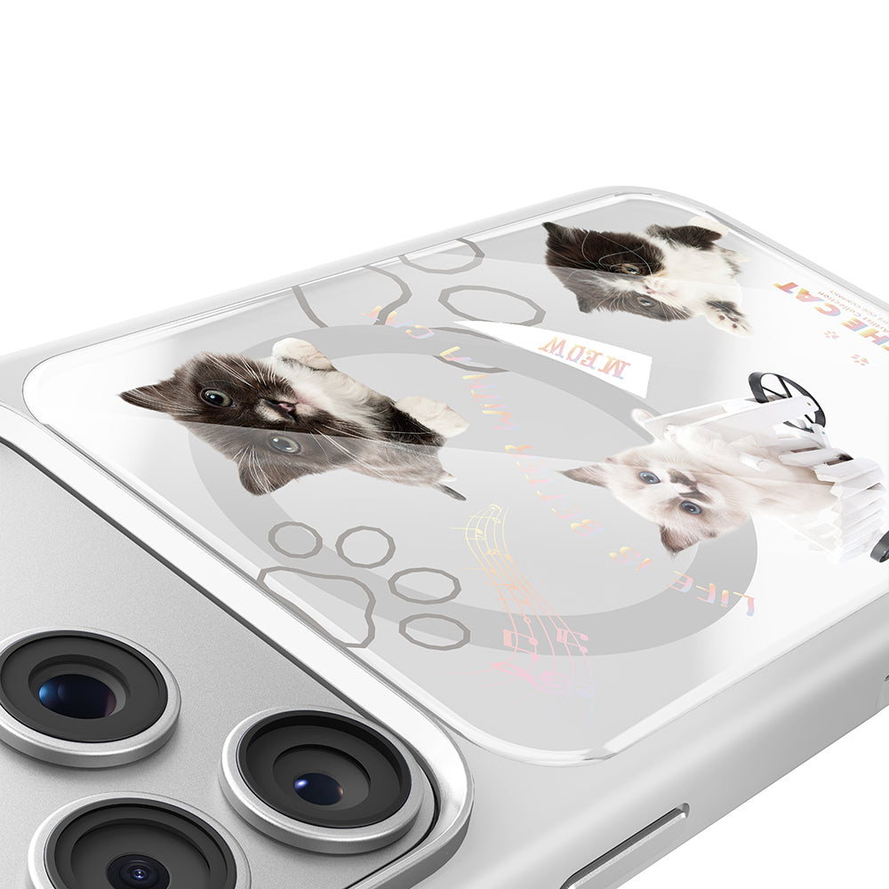 iPhone 17 Pro Kılıf M-safe Şarj Özellikli 3D Baskılı Tasarım Mutural The Cat Serisi Kılıf