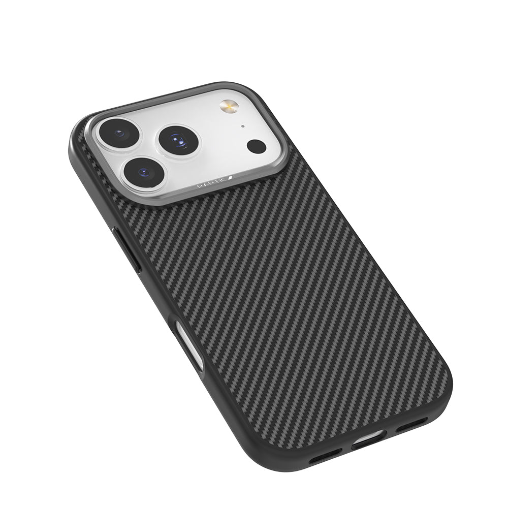 iPhone 17 Pro Kılıf M-safe Şarj Özellikli 600D Metal Kamera Çerçeveli Raptic Aramid Karbon Fiber Serisi Kılıf