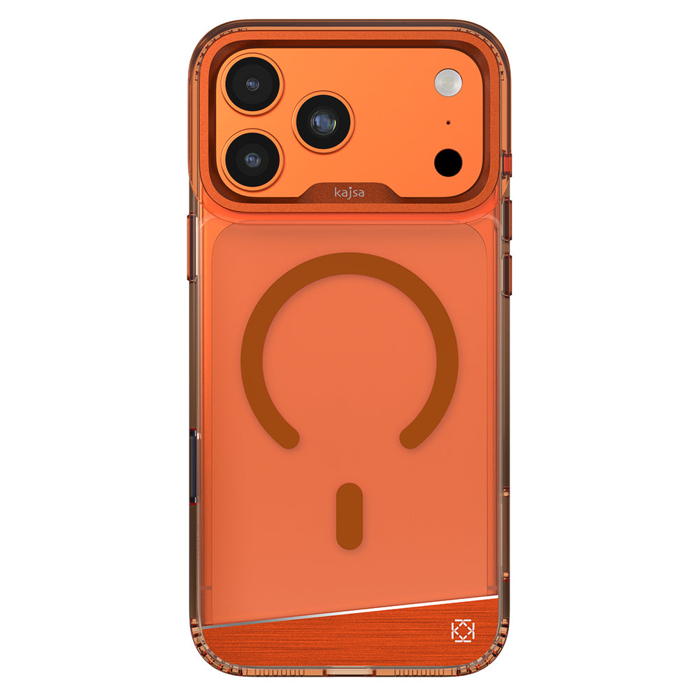 iPhone 17 Pro Kılıf M-safe Şarj Özellikli Airbag Tasarımlı O-Ring Şeffaf Kajsa Trans Alüminyum Shield Serisi Kılıf