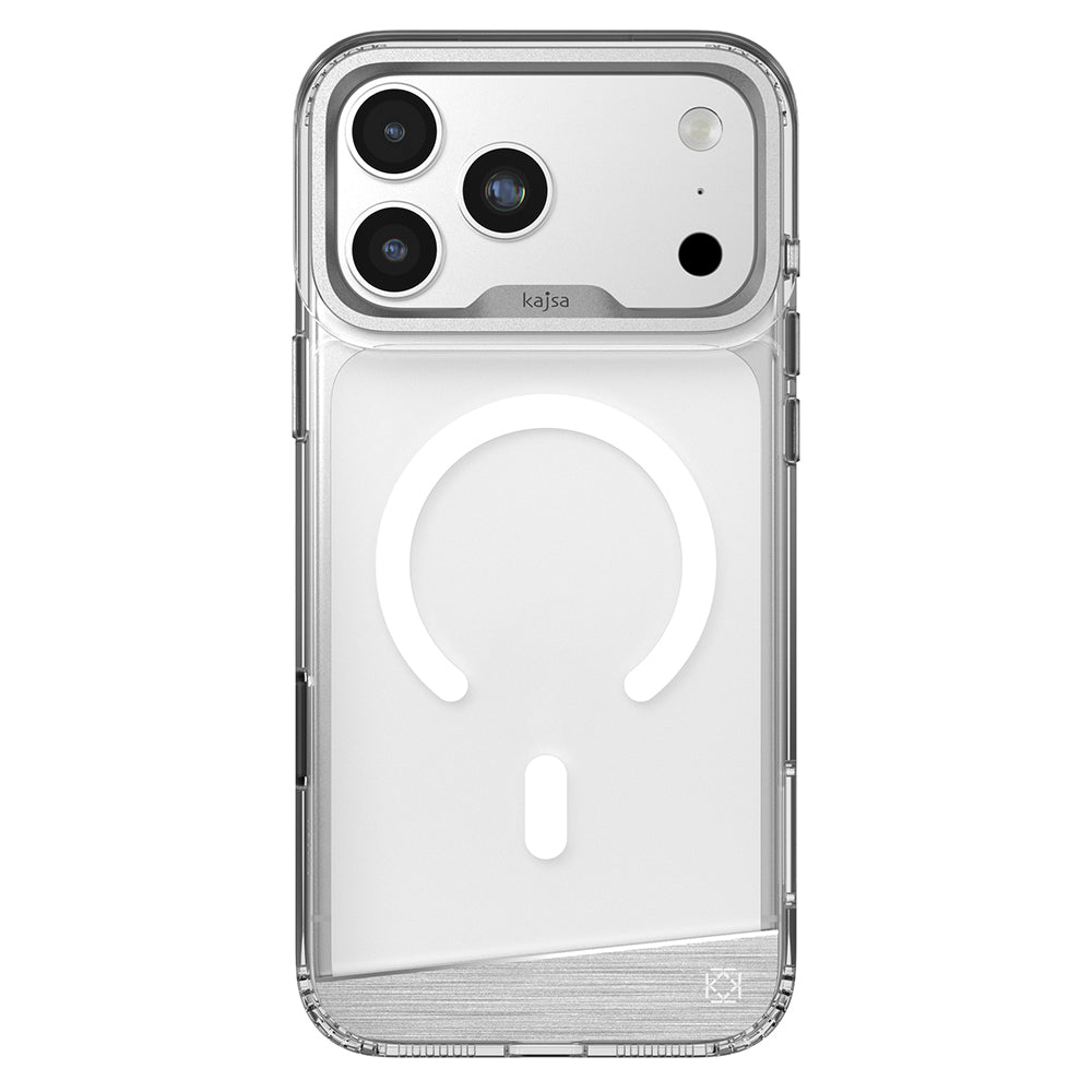iPhone 17 Pro Kılıf M-safe Şarj Özellikli Airbag Tasarımlı O-Ring Şeffaf Kajsa Trans Alüminyum Shield Serisi Kılıf