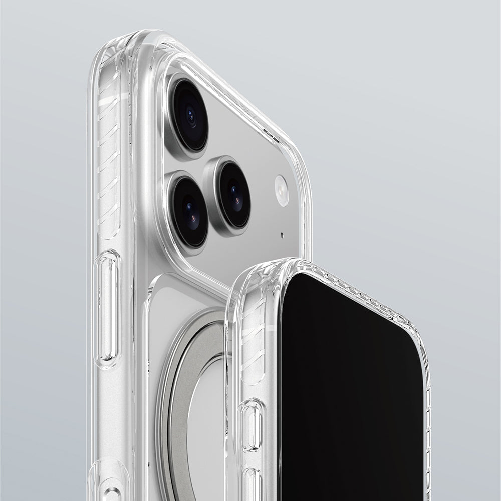 iPhone 17 Pro Kılıf M-Safe Şarj Özellikli Airbag Tasarımlı Standlı AmazingThing Titan Pro MagSpin Kılıf