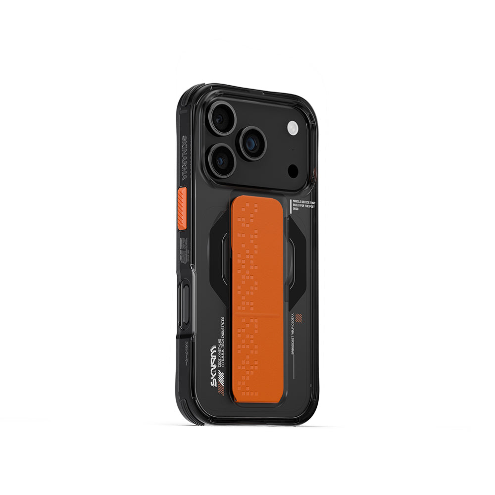 iPhone 17 Pro Kılıf M-Safe Şarj Özellikli Airbag Tasarımlı Standlı Skinarma Haxa Kılıf