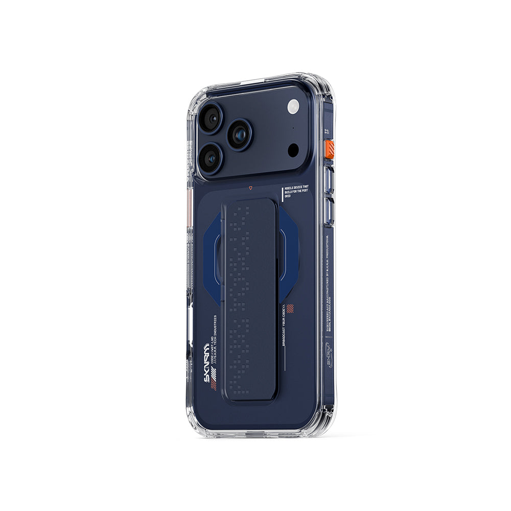 iPhone 17 Pro Kılıf M-Safe Şarj Özellikli Airbag Tasarımlı Standlı Skinarma Haxa Kılıf
