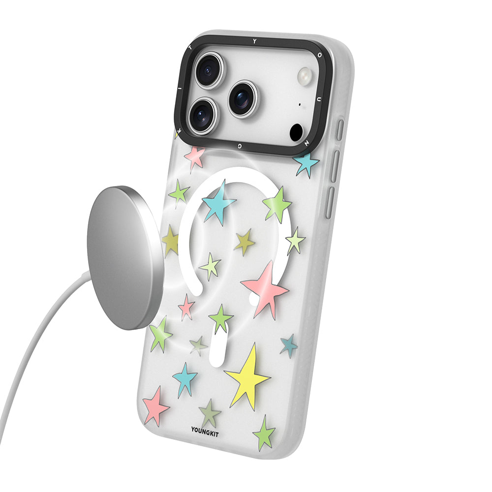 iPhone 17 Pro Kılıf M-Safe Şarj Özellikli Airbagli Çift Katmanlı Youngkit Sweathart Serisi Kılıf