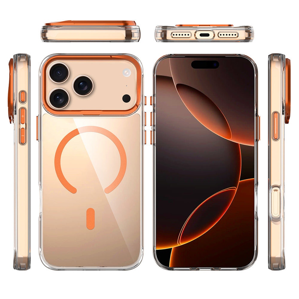 iPhone 17 Pro Kılıf M-safe Şarj Özellikli Airbagli Kamera Standlı Zore Azor Kılıf
