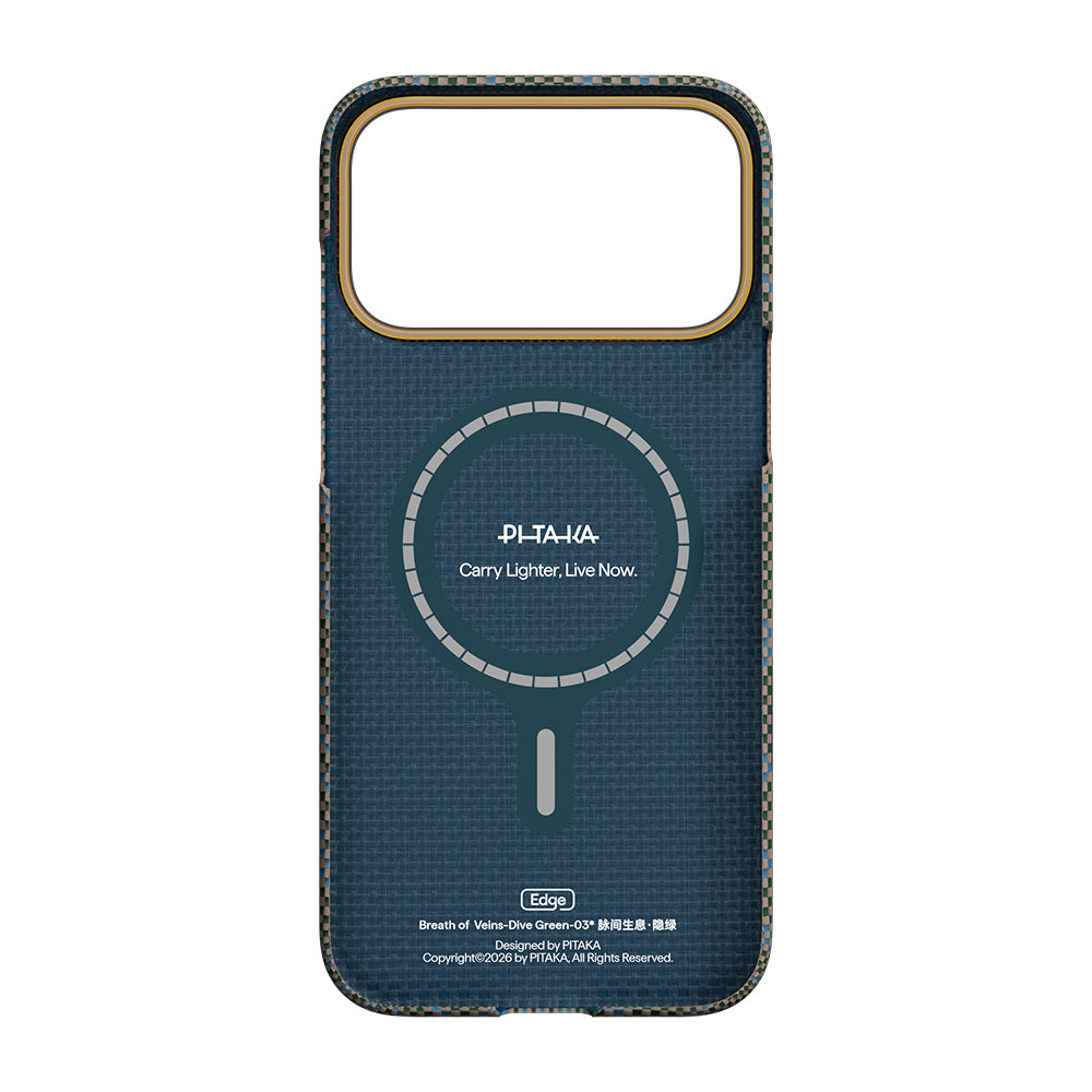 iPhone 17 Pro Kılıf M-safe Şarj Özellikli Aramid Karbon Fiber Pitaka Breath of Veins Serisi Kılıf