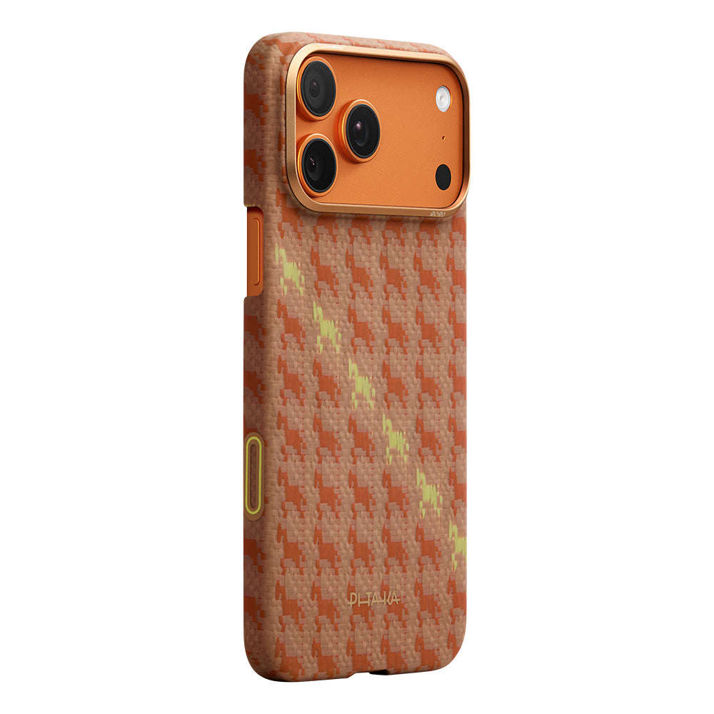 iPhone 17 Pro Kılıf M-safe Şarj Özellikli Aramid Karbon Fiber Pitaka Edge Serisi Happiness Rides Kılıf