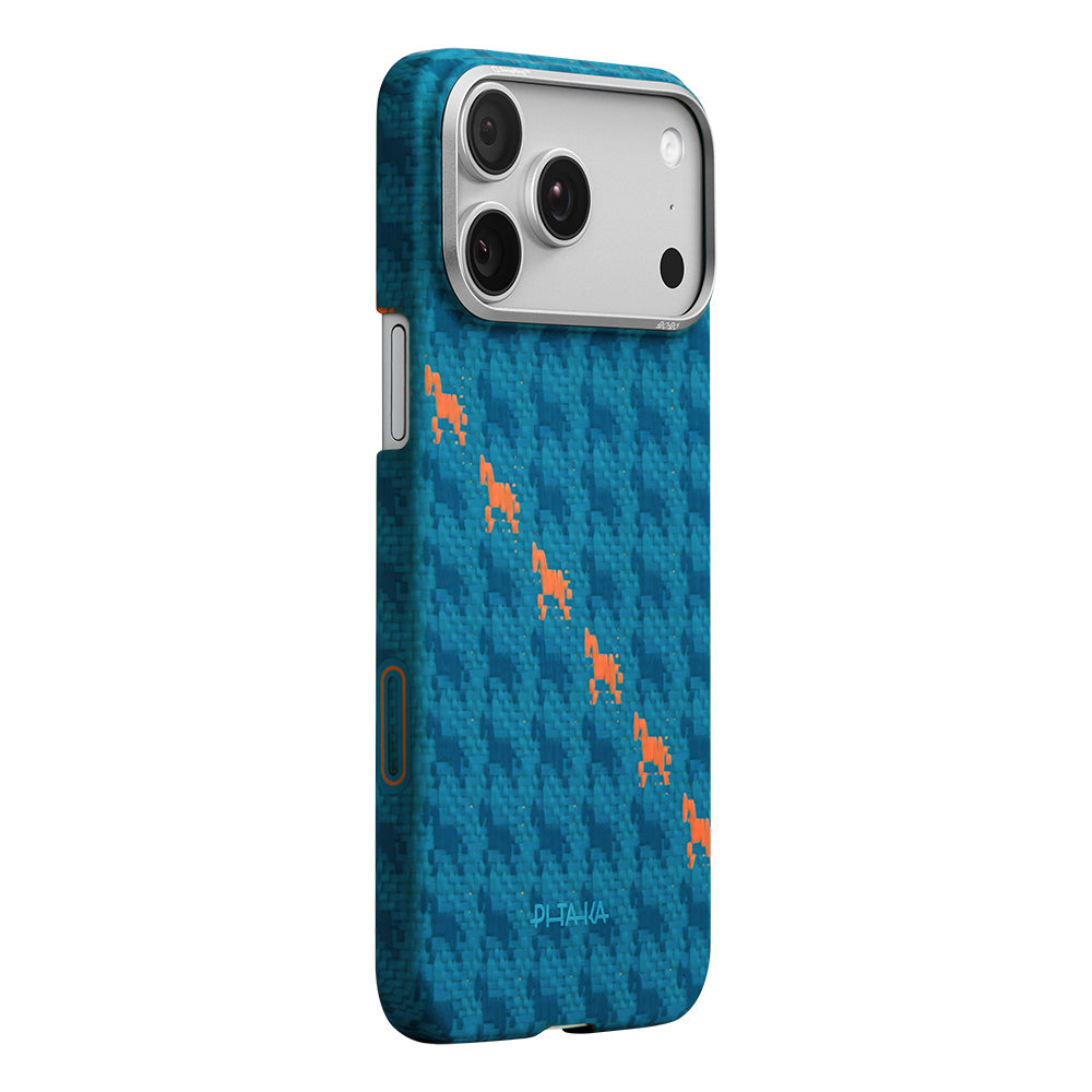 iPhone 17 Pro Kılıf M-safe Şarj Özellikli Aramid Karbon Fiber Pitaka Edge Serisi Happiness Rides Kılıf