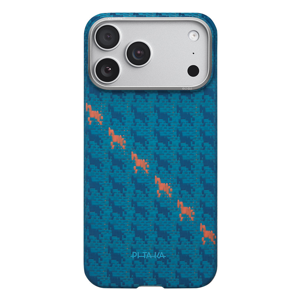 iPhone 17 Pro Kılıf M-safe Şarj Özellikli Aramid Karbon Fiber Pitaka Edge Serisi Happiness Rides Kılıf