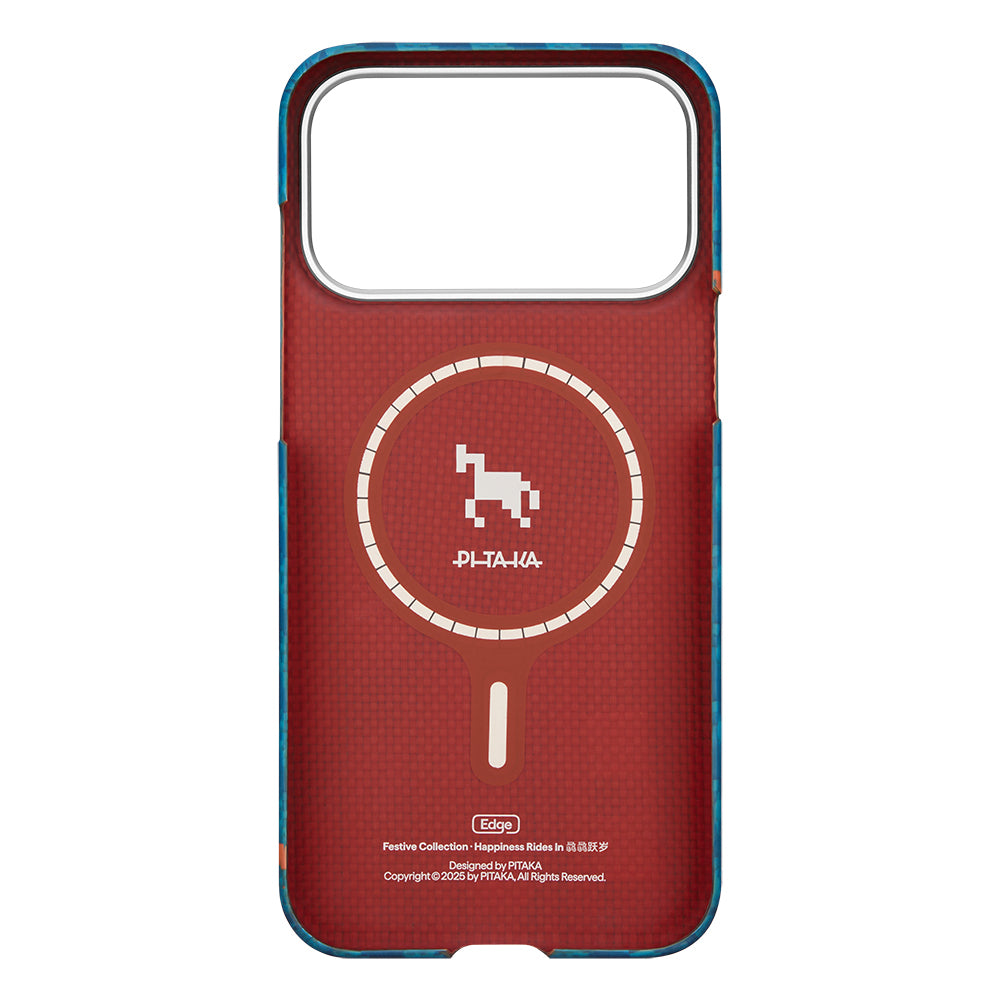 iPhone 17 Pro Kılıf M-safe Şarj Özellikli Aramid Karbon Fiber Pitaka Edge Serisi Happiness Rides Kılıf
