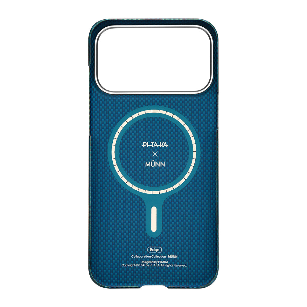 iPhone 17 Pro Kılıf M-safe Şarj Özellikli Aramid Karbon Fiber Pitaka Flora in Grid Serisi Kılıf