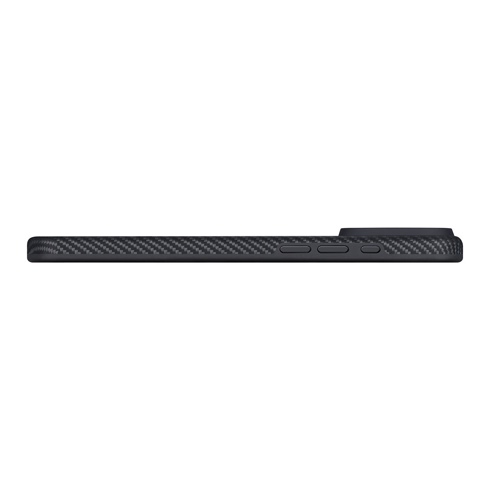 iPhone 17 Pro Kılıf M-safe Şarj Özellikli Aramid Karbon Fiber Pitaka Military-Grade Classic Serisi Black-Grey Twill Kılıf