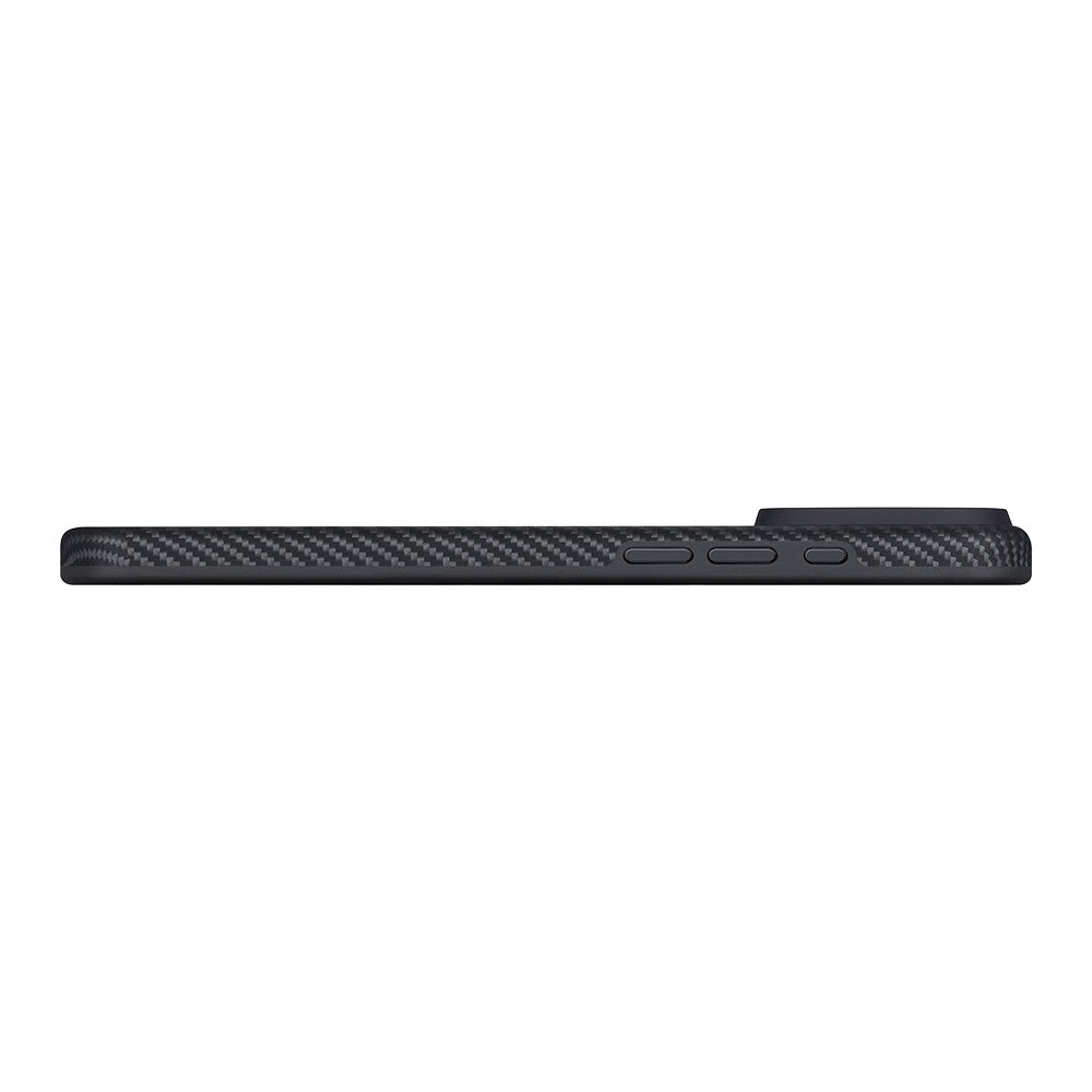 iPhone 17 Pro Kılıf M-safe Şarj Özellikli Aramid Karbon Fiber Pitaka Military-Grade Classic Serisi Black-Grey Twill Kılıf