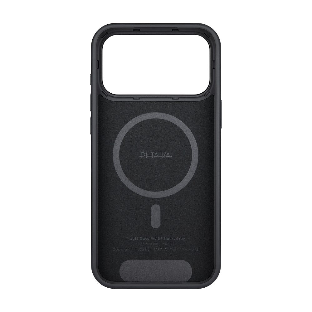 iPhone 17 Pro Kılıf M-safe Şarj Özellikli Aramid Karbon Fiber Pitaka Military-Grade Classic Serisi Black-Grey Twill Kılıf