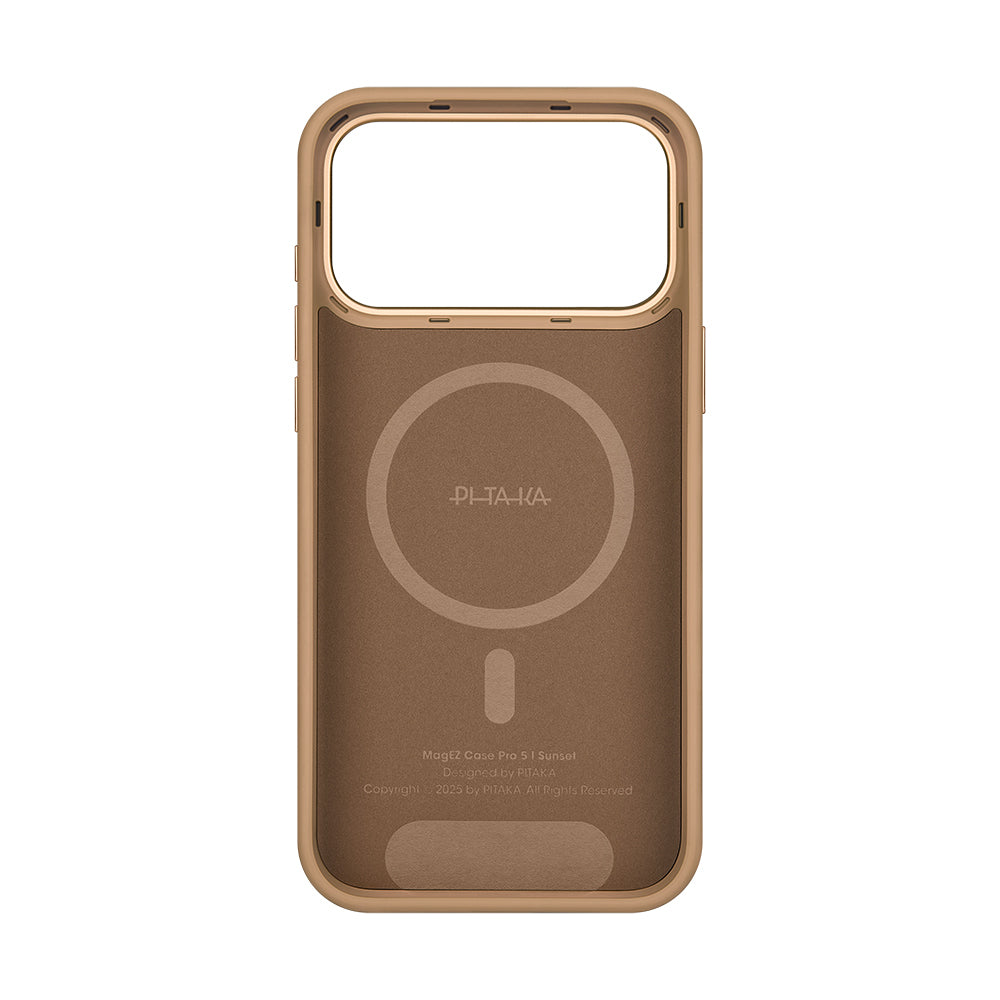 iPhone 17 Pro Kılıf M-safe Şarj Özellikli Aramid Karbon Fiber Pitaka Military-Grade Sunset-Moonrise Serisi Kılıf