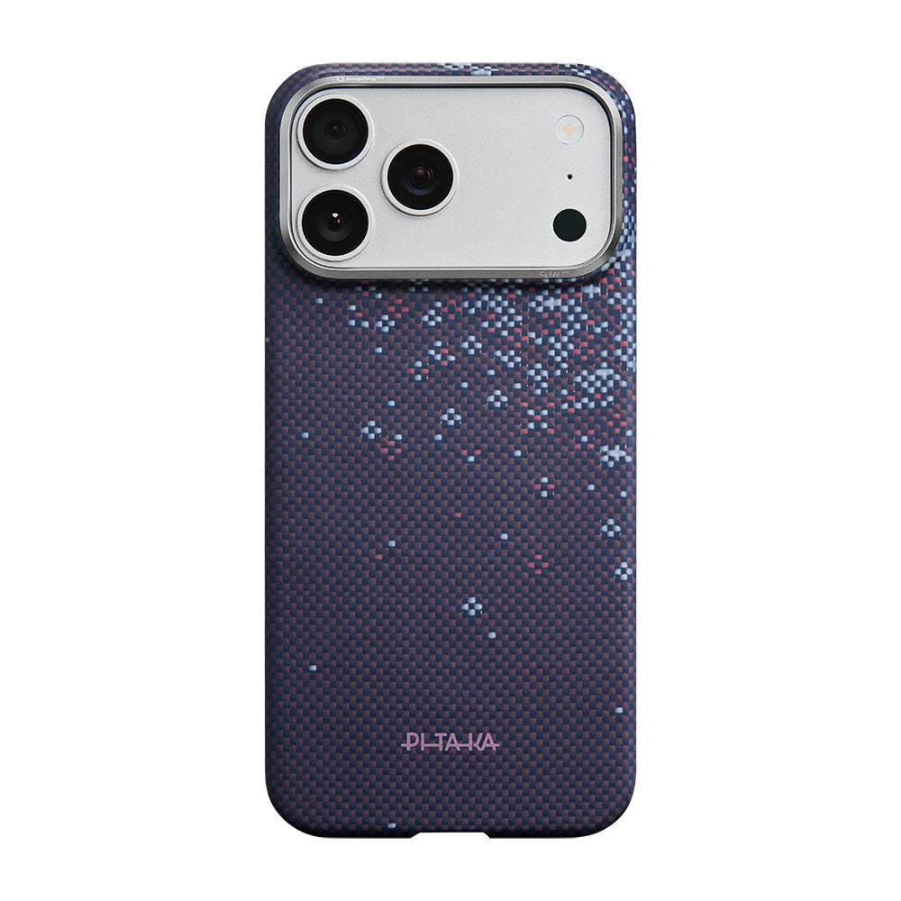 iPhone 17 Pro Kılıf M-safe Şarj Özellikli Aramid Karbon Fiber Pitaka Sakura Hours Serisi Kılıf
