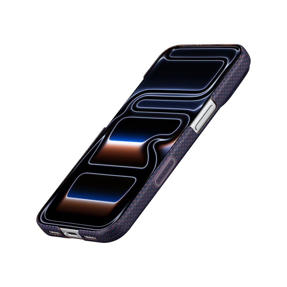 iPhone 17 Pro Kılıf M-safe Şarj Özellikli Aramid Karbon Fiber Pitaka Sakura Hours Serisi Kılıf