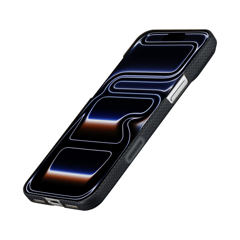 iPhone 17 Pro Kılıf M-safe Şarj Özellikli Aramid Karbon Fiber Pitaka Sakura Hours Serisi Kılıf