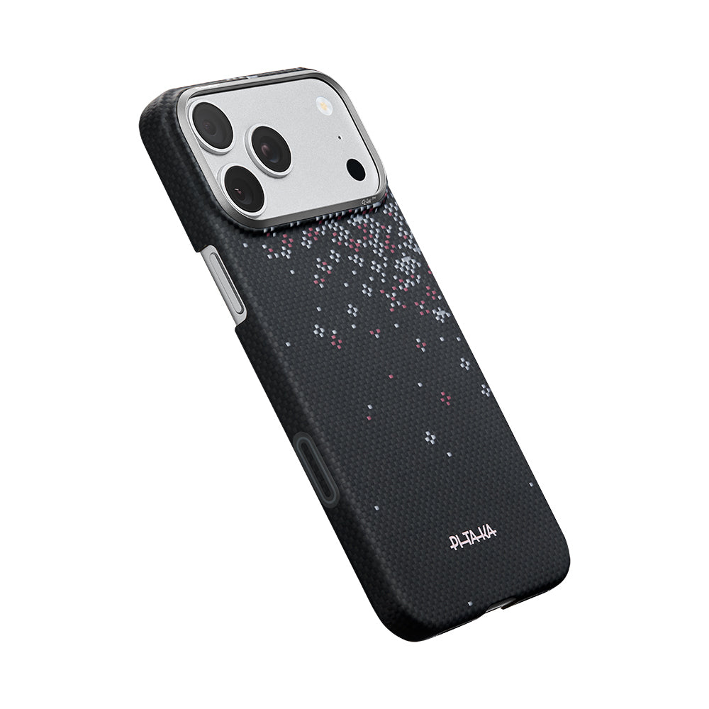 iPhone 17 Pro Kılıf M-safe Şarj Özellikli Aramid Karbon Fiber Pitaka Sakura Hours Serisi Kılıf