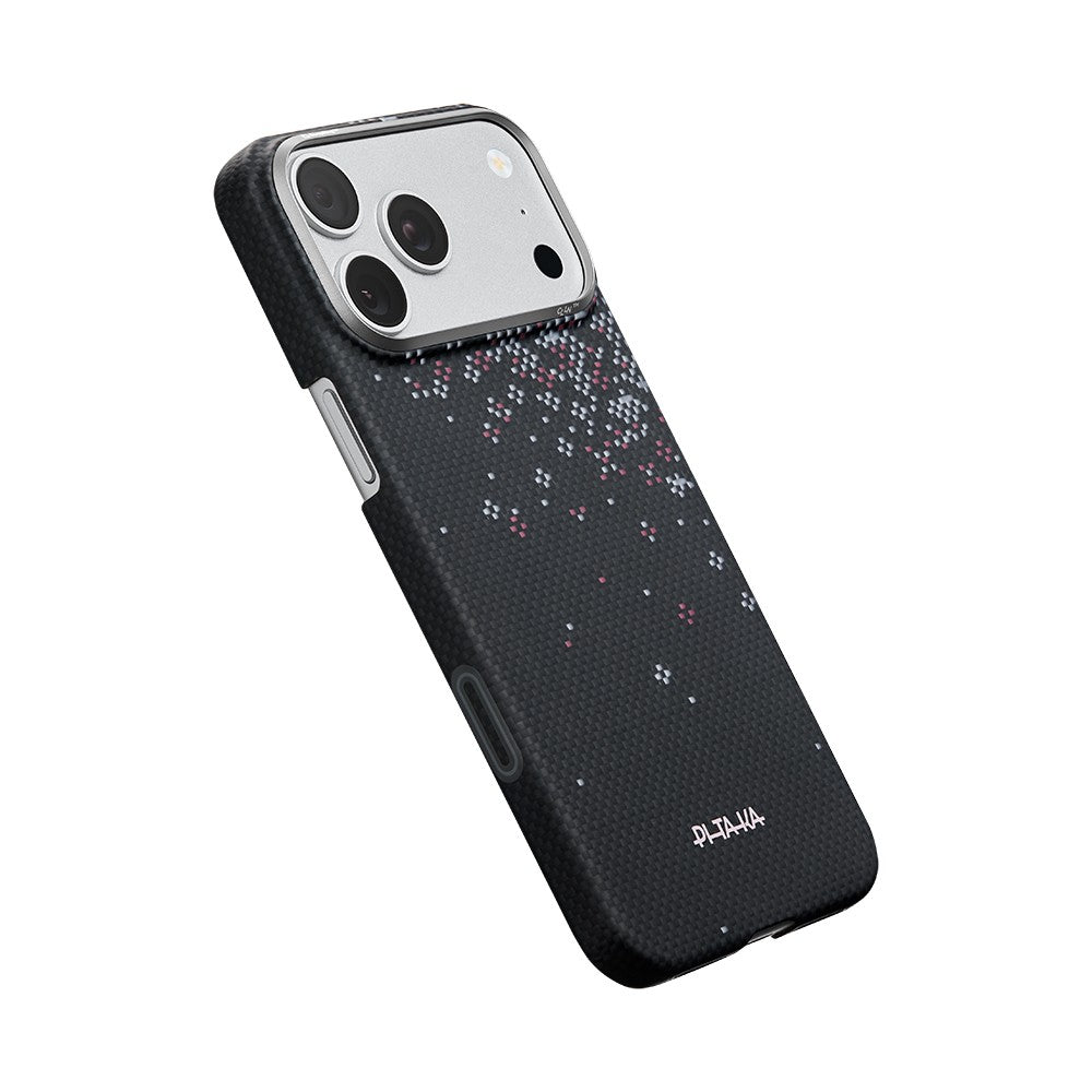 iPhone 17 Pro Kılıf M-safe Şarj Özellikli Aramid Karbon Fiber Pitaka Sakura Hours Serisi Kılıf