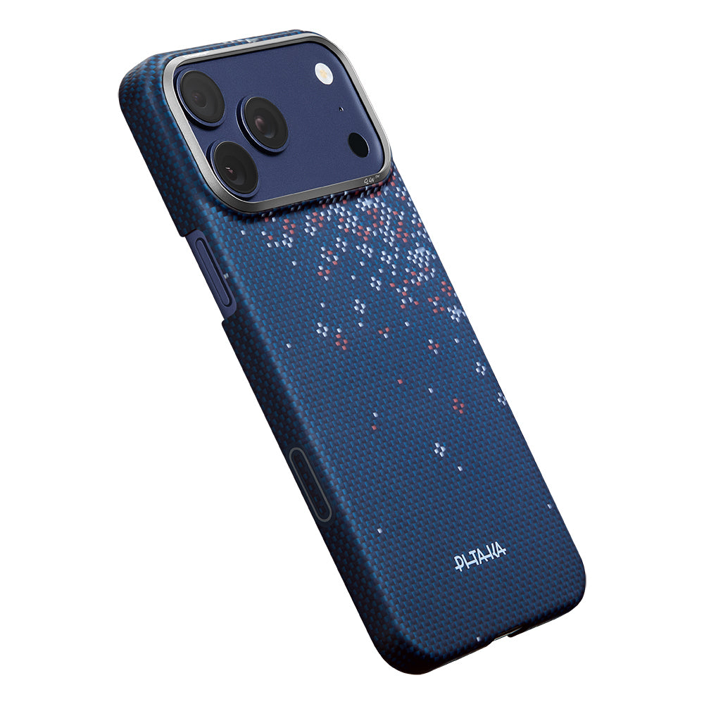iPhone 17 Pro Kılıf M-safe Şarj Özellikli Aramid Karbon Fiber Pitaka Sakura Hours Serisi Kılıf