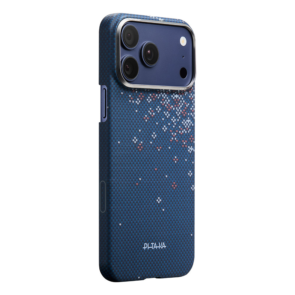 iPhone 17 Pro Kılıf M-safe Şarj Özellikli Aramid Karbon Fiber Pitaka Sakura Hours Serisi Kılıf
